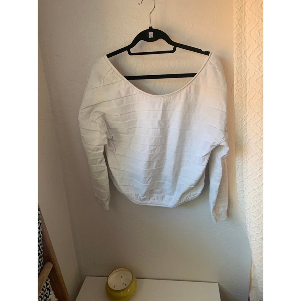 Anthropologie callahan top white rufdled layered off shoulder - Picture 6 of 11